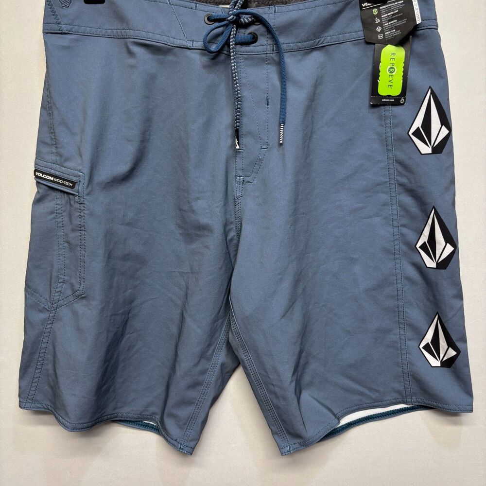 NWT Volcom Mod Tech Men Swim Shorts Trunks Size 32 Blue D114 -10 - Picture 16 of 16